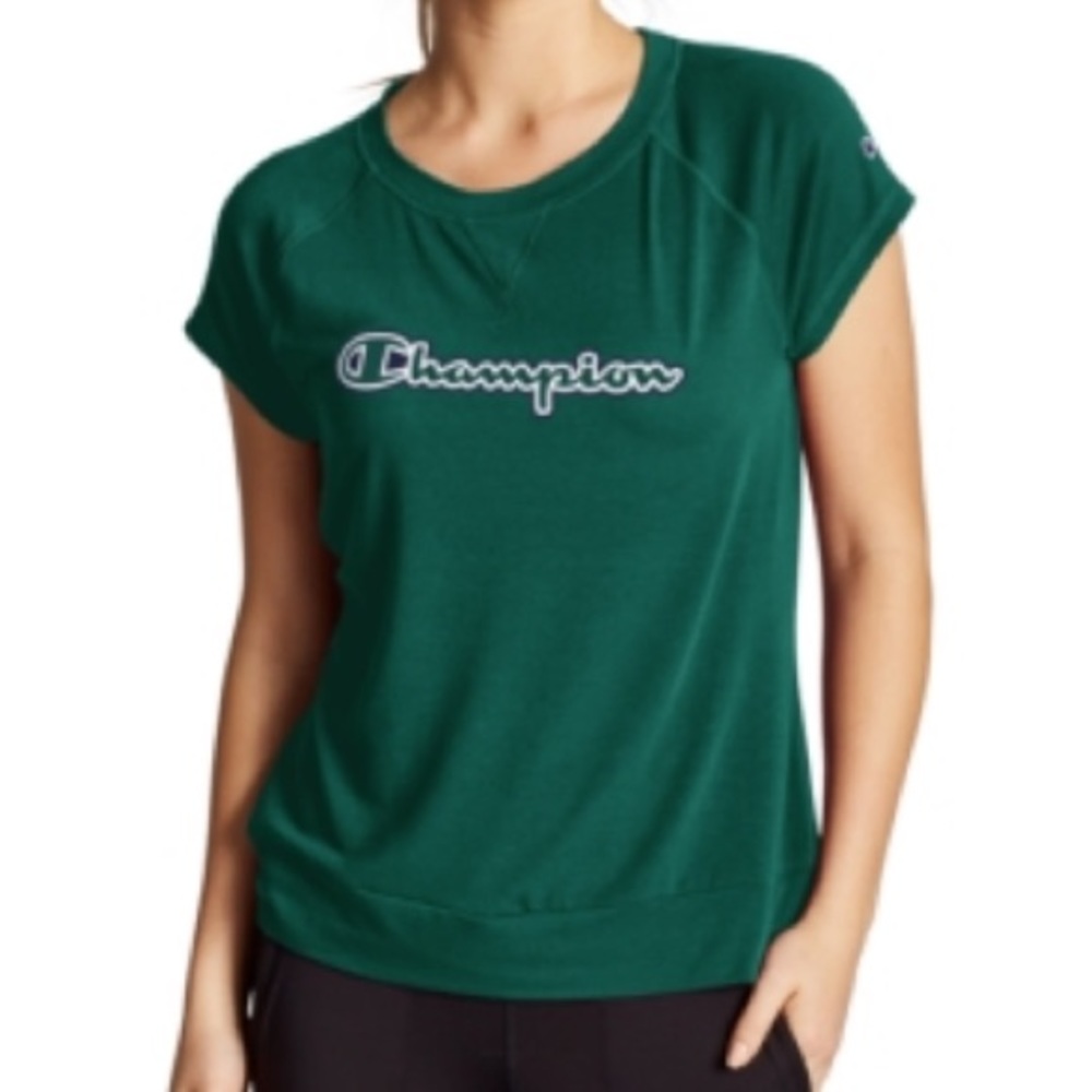 NEW Champion Phys Ed Logo Athletic T-Shirt, Size Small, Green